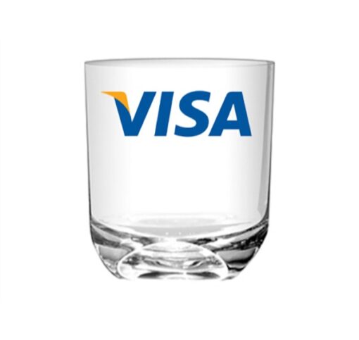 Ly Thủy Tinh In Logo chặc góc Indo 230ml - Visa h1