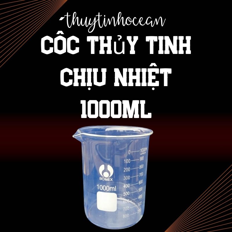 Cốc Thủy Tinh Chịu Nhiệt 1000ml Cốc Thủy Tinh Chịu Nhiệt 1000ml