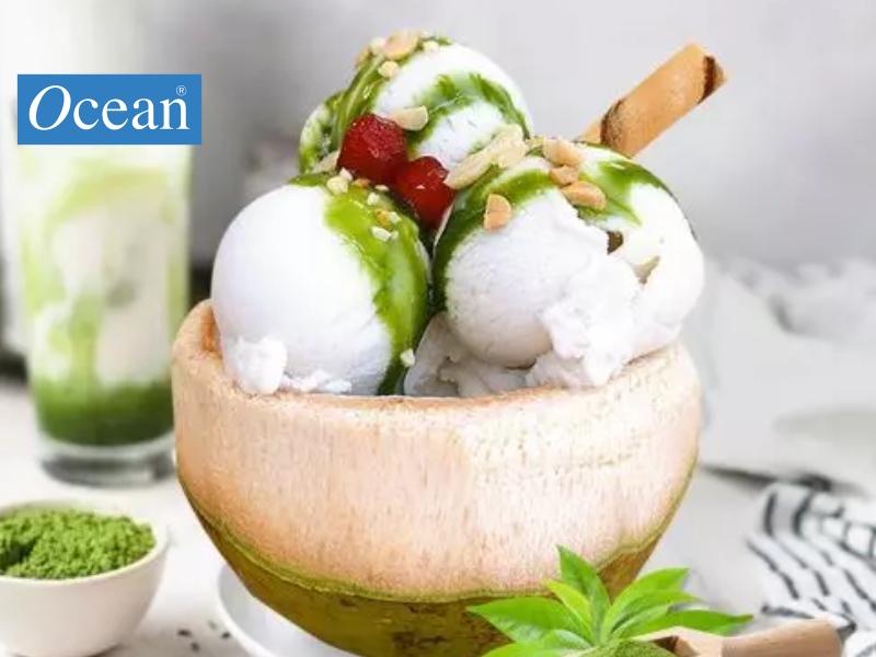 Trang trí và trình bày kem sữa dừa để thêm phần hấp dẫn Trang trí và trình bày kem sữa dừa để thêm phần hấp dẫn