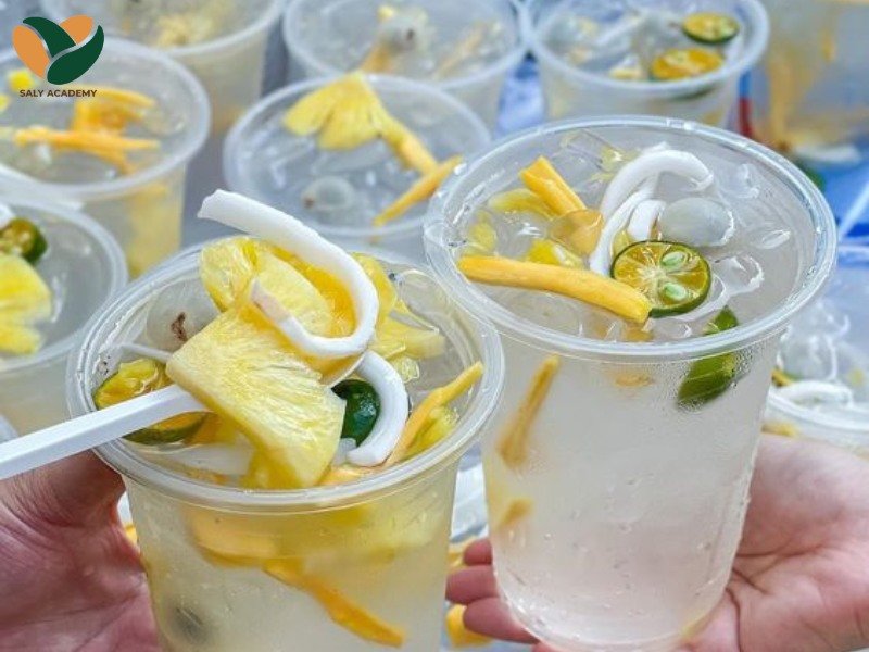 Nguyên liệu cần chuẩn bị Nước dừa dứa tươi mát Nguyên liệu cần chuẩn bị Nước dừa dứa tươi mát